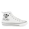 Baskets Montante BLANC Femme Motif Animal Lacets