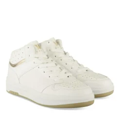 Baskets Montante BLANC Femme Motif Uni Lacets