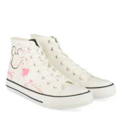 Baskets Montante BLANC Femme Motif Uni A Enfiler