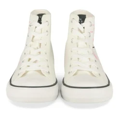 Baskets Montante BLANC Femme Motif Uni A Enfiler