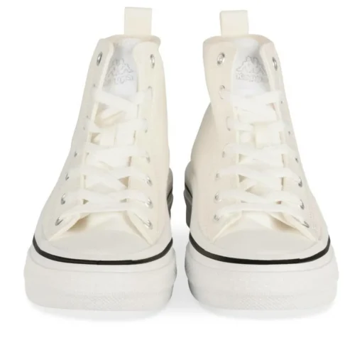 Baskets Montante BLANC Femme Motif Uni Lacets