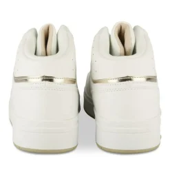 Baskets Montante BLANC Femme Motif Uni Lacets