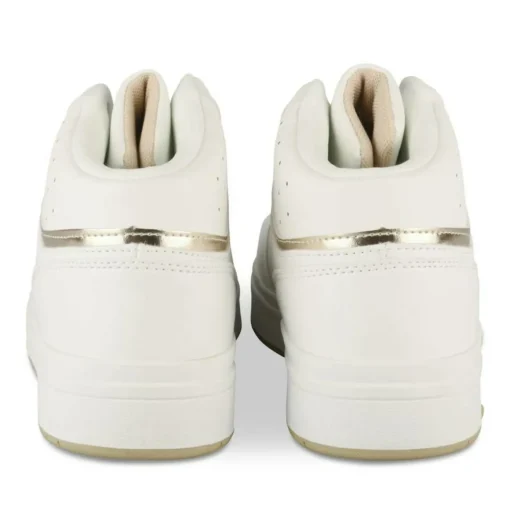 Baskets Montante BLANC Femme Motif Uni Lacets