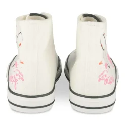 Baskets Montante BLANC Femme Motif Uni A Enfiler