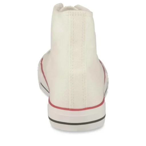 Baskets Montante BLANC Femme Motif Uni Lacets