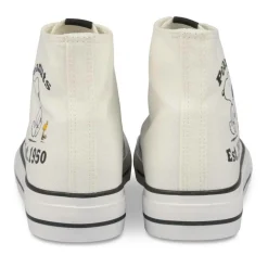 Baskets Montante BLANC Femme Motif Uni Lacets