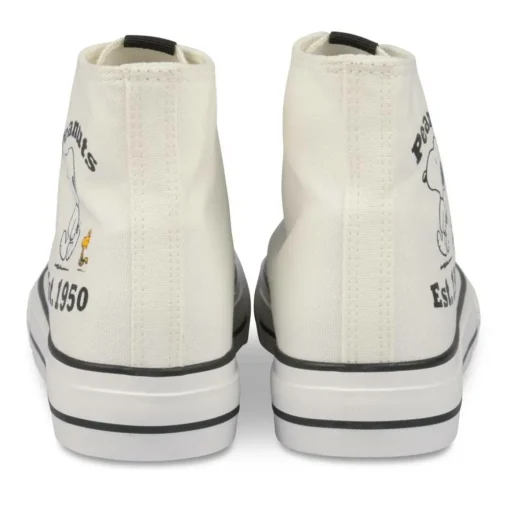 Baskets Montante BLANC Femme Motif Uni Lacets