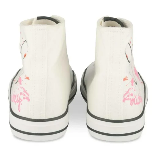 Baskets Montante BLANC Femme Motif Uni A Enfiler
