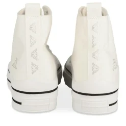 Baskets Montante BLANC Femme Motif Uni Lacets