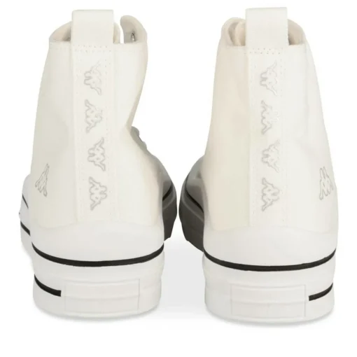 Baskets Montante BLANC Femme Motif Uni Lacets