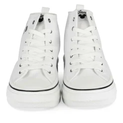 Baskets Montante BLANC Femme Motif Animal Lacets