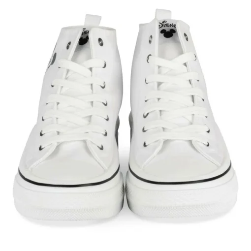 Baskets Montante BLANC Femme Motif Animal Lacets