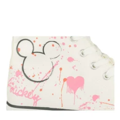 Baskets Montante BLANC Femme Motif Uni A Enfiler