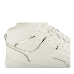 Baskets Montante BLANC Femme Motif Uni Lacets
