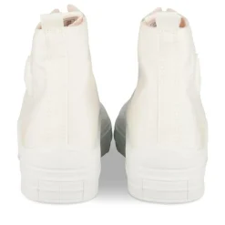 Baskets Montante BLANC Femme Motif Uni Lacets