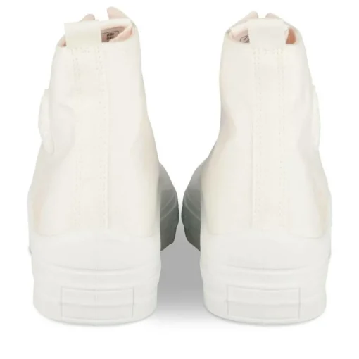 Baskets Montante BLANC Femme Motif Uni Lacets