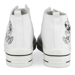 Baskets Montante BLANC Femme Motif Animal Lacets