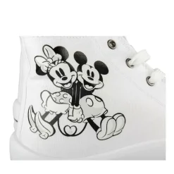 Baskets Montante BLANC Femme Motif Animal Lacets