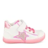 Baskets Montante BLANC Fille Motif Etoiles Scratch