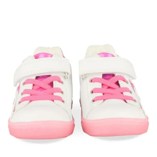 Baskets Montante BLANC Fille Motif Etoiles Scratch