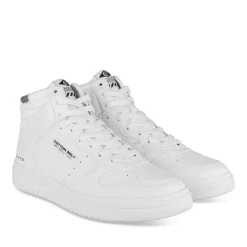 Baskets Montante BLANC Homme Motif Uni Lacets
