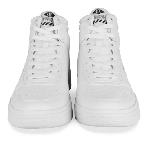 Baskets Montante BLANC Homme Motif Uni Lacets