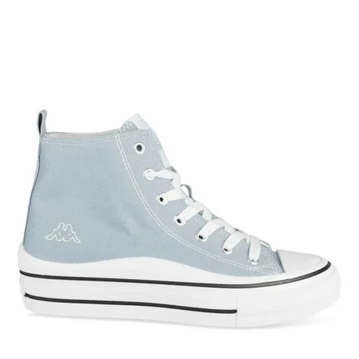 Baskets Montante BLEU Femme Motif Uni Lacets