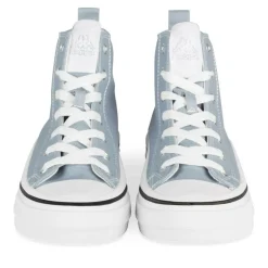 Baskets Montante BLEU Femme Motif Uni Lacets