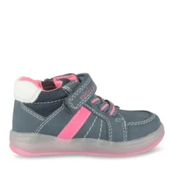 Baskets Montante BLEU Fille Motif Rayures Scratch