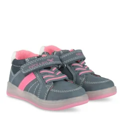 Baskets Montante BLEU Fille Motif Rayures Scratch
