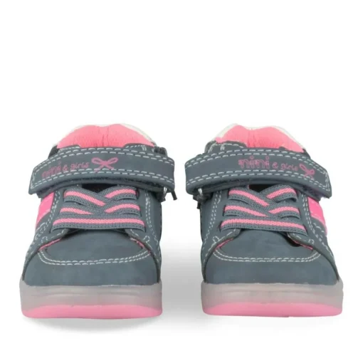 Baskets Montante BLEU Fille Motif Rayures Scratch