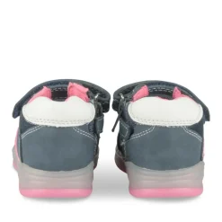 Baskets Montante BLEU Fille Motif Rayures Scratch