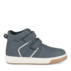 Baskets Montante BLEU Garçon CUIR Motif Uni Scratch