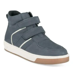 Baskets Montante BLEU Garçon CUIR Motif Uni Scratch