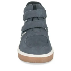 Baskets Montante BLEU Garçon CUIR Motif Uni Scratch