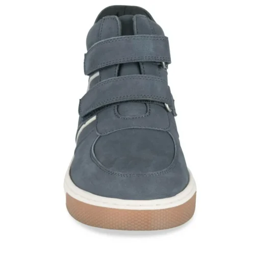 Baskets Montante BLEU Garçon CUIR Motif Uni Scratch