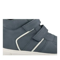 Baskets Montante BLEU Garçon CUIR Motif Uni Scratch