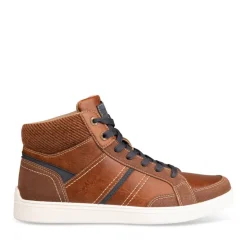 Baskets Montante COGNAC Homme Motif Uni Lacets