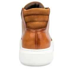 Baskets Montante COGNAC Homme CUIR Motif Uni Lacets