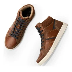 Baskets Montante COGNAC Homme Motif Uni Lacets