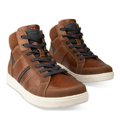 Baskets Montante COGNAC Homme Motif Uni Lacets