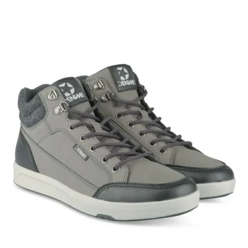 Baskets Montante GRIS Homme Motif Uni Lacets