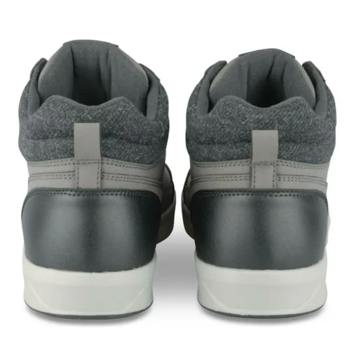 Baskets Montante GRIS Homme Motif Uni Lacets