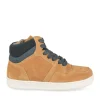 Baskets Montante JAUNE Garçon CUIR Motif Uni Lacets
