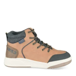 Baskets Montante JAUNE Garçon Motif Uni Lacets