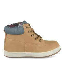Baskets Montante JAUNE Garçon Motif Uni Lacets