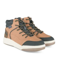 Baskets Montante JAUNE Garçon Motif Uni Lacets