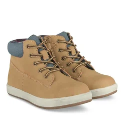 Baskets Montante JAUNE Garçon Motif Uni Lacets