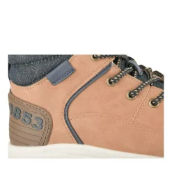 Baskets Montante JAUNE Garçon Motif Uni Lacets