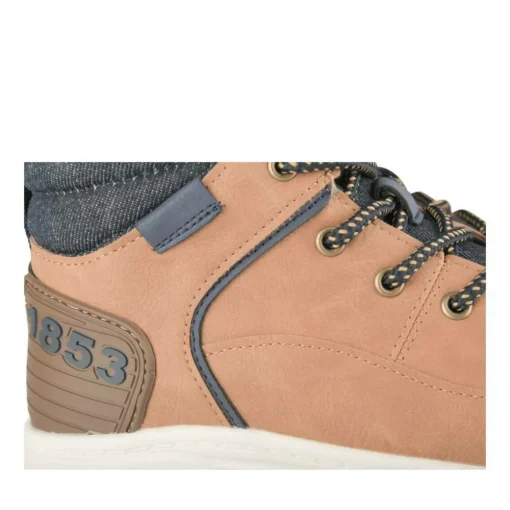Baskets Montante JAUNE Garçon Motif Uni Lacets